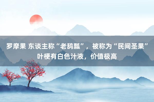 罗摩果 东谈主称“老鸹瓢”，被称为“民间圣果”叶梗有白色汁液，价值极高