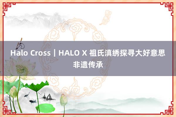 Halo Cross｜HALO X 祖氏滇绣探寻大好意思非遗传承