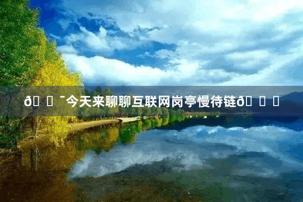 🎯今天来聊聊互联网岗亭慢待链😜