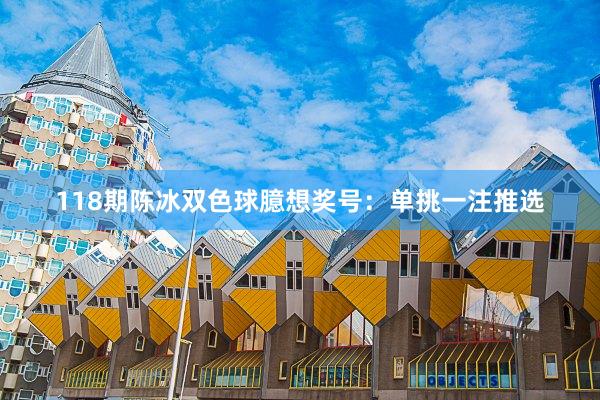 118期陈冰双色球臆想奖号：单挑一注推选
