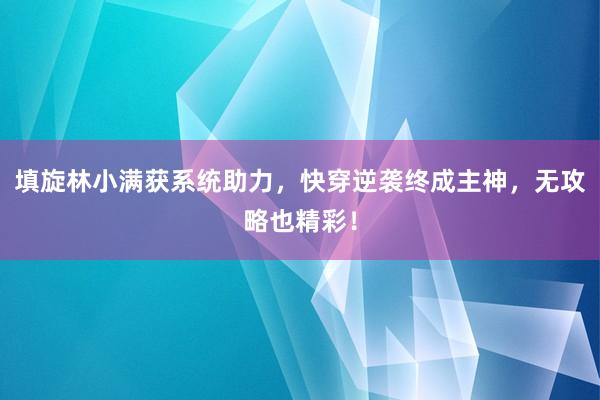 填旋林小满获系统助力，快穿逆袭终成主神，无攻略也精彩！