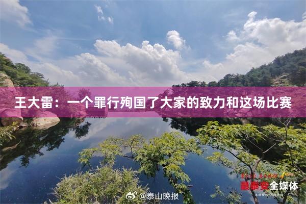 王大雷：一个罪行殉国了大家的致力和这场比赛