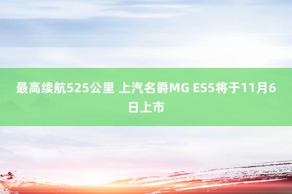 最高续航525公里 上汽名爵MG ES5将于11月6日上市