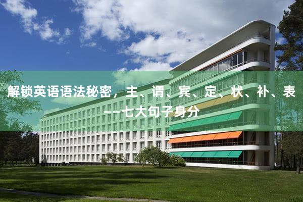 解锁英语语法秘密，主、谓、宾、定、状、补、表——七大句子身分