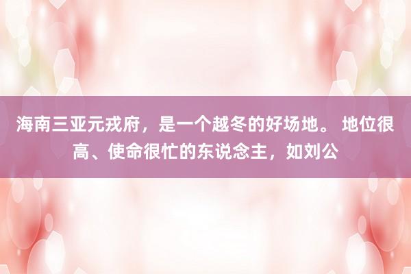 海南三亚元戎府，是一个越冬的好场地。 地位很高、使命很忙的东说念主，如刘公
