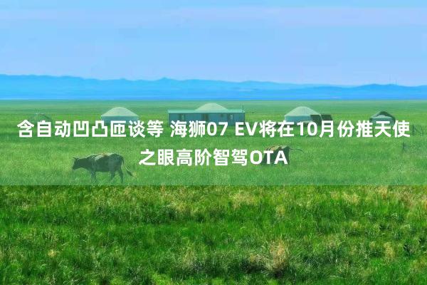 含自动凹凸匝谈等 海狮07 EV将在10月份推天使之眼高阶智驾OTA