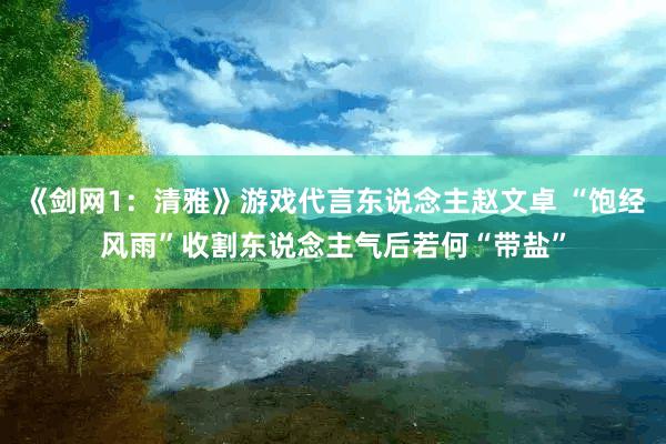 《剑网1：清雅》游戏代言东说念主赵文卓 “饱经风雨”收割东说念主气后若何“带盐”