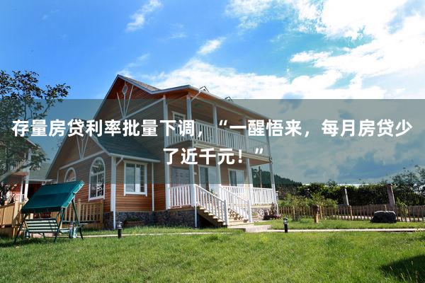 存量房贷利率批量下调，“一醒悟来，每月房贷少了近千元！”